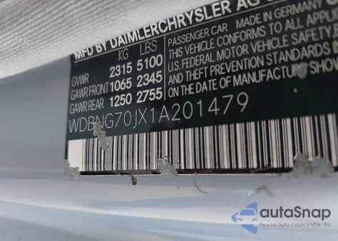 2001 Mercedes-Benz S 430 z USA, uszkodzony, nr VIN WDBNG70JX1A201479